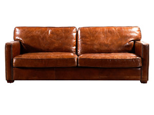 Riveted Vintage Leather Retro Sofa