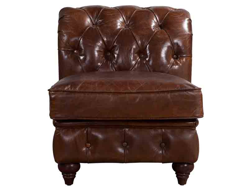 Vintage Leather Chesterfield Sectional Sofa Set