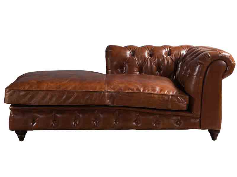 Vintage Leather Chesterfield Sectional Sofa Set