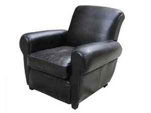 Top Vintage Leather Black Sofa