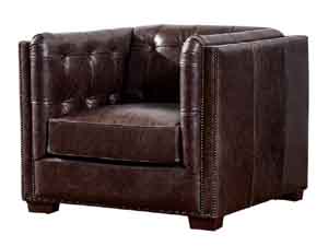 Tufted Back Antique Leather Sofa 1S