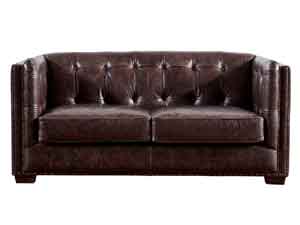 Tufted Back Antique Leather Sofa 2S