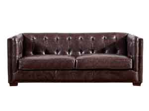 Tufted Back Antique Leather Sofa 3S