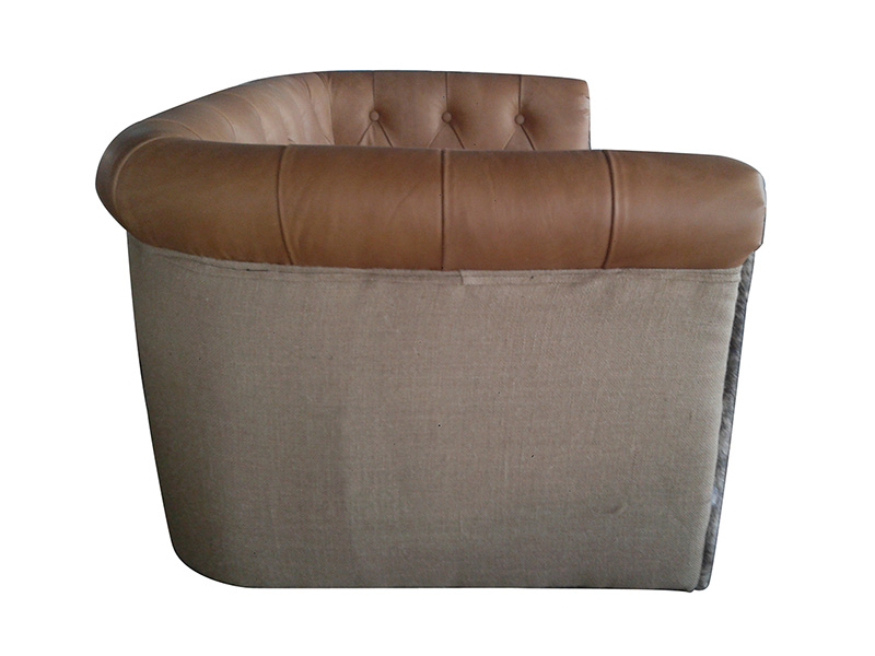 Vintage Brown Leather Living Room Couch