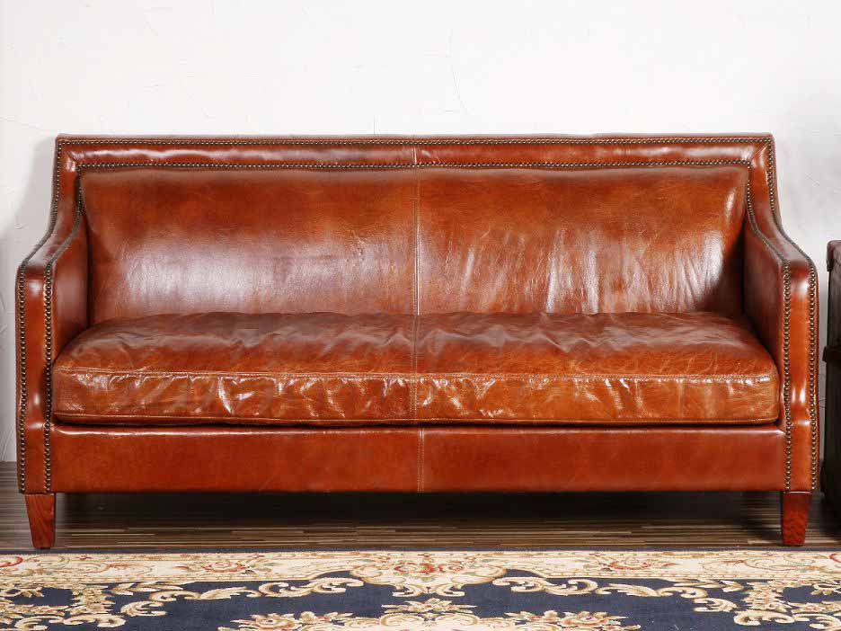Vintage Handmade Brown Leather Couches
