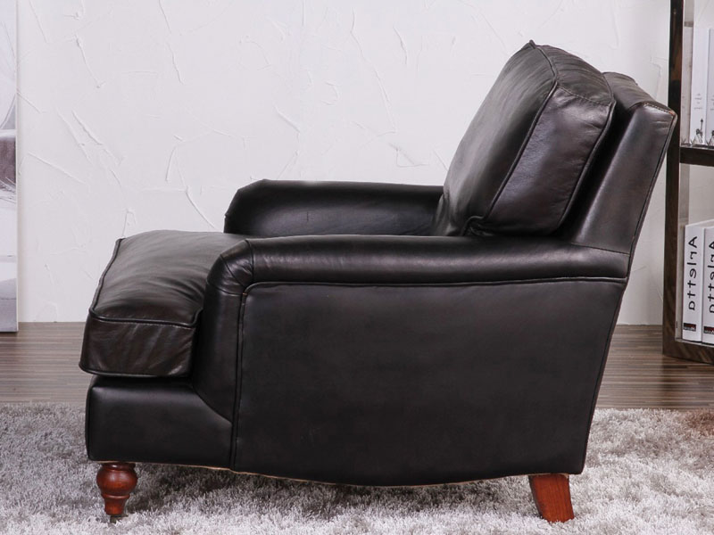 Vintage Leather Chaise Sofa 