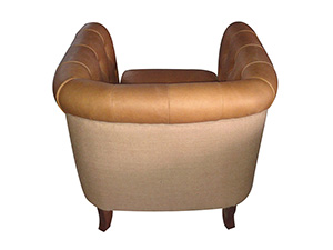 Vintage Leather Sofa With Fur Leather