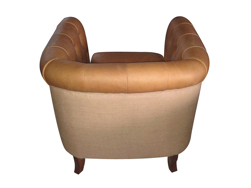 Vintage Leather Sofa With Fur Leather