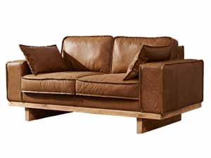Vintage Tan Antique Leather Sofa