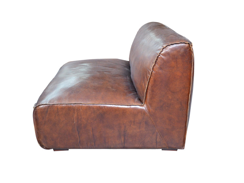 Full Vintage Corner Leather Sofa Multiple Seat Options Customized