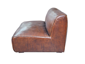 Full Vintage Corner Leather Sofa Multiple Seat Options Customized