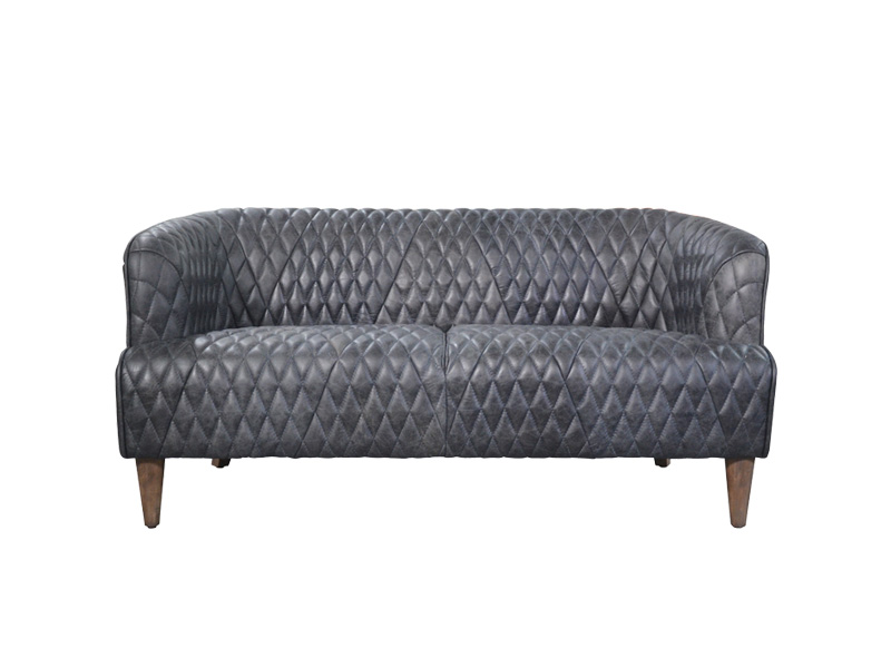 Bespoke Multiple Material Grey Rhombus Settee Single Sofa Set