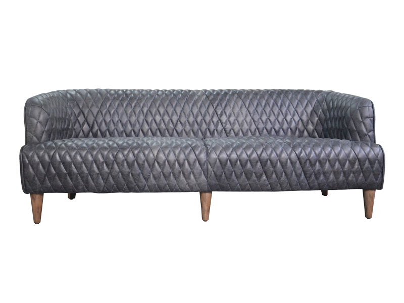 Bespoke Multiple Material Grey Rhombus Settee Single Sofa Set