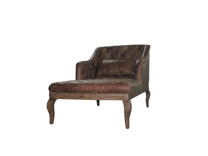 Retro Hotel Lounge Living Room Leisure Royal Chair Leather/Fabric With Armrest And Pillow