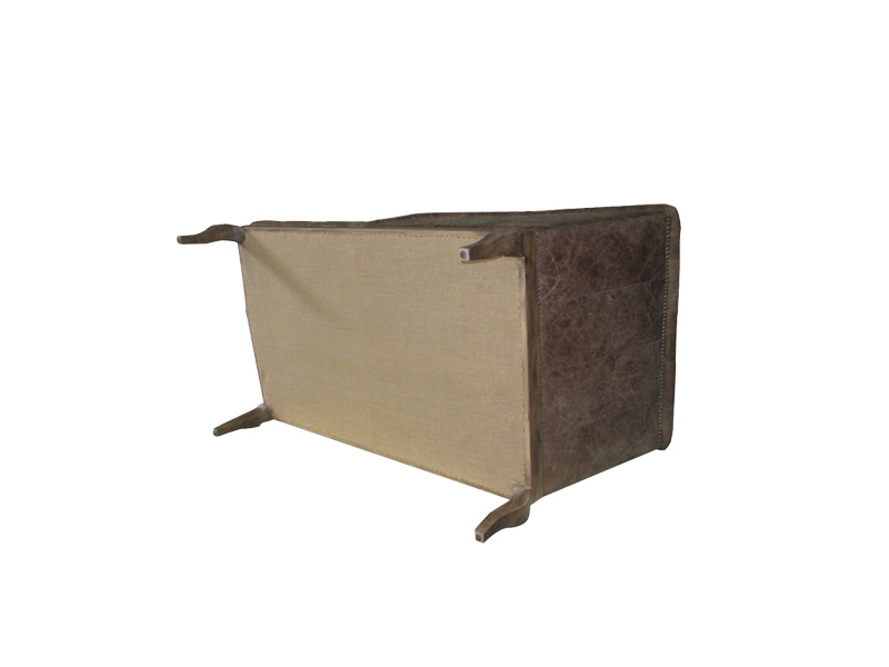 Retro Hotel Lounge Living Room Leisure Royal Chair Leather/Fabric With Armrest And Pillow