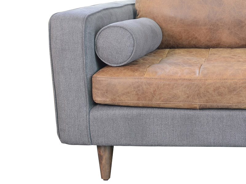 Single Seat Brown Leather Classic Sofa