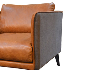 Iron Frame Vintage Real Leather Sofa