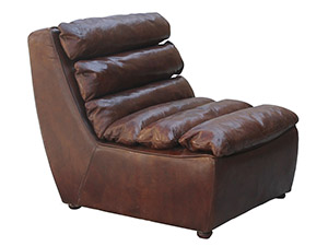 Retro Style Brown Vintage Leather Sleeper Chair