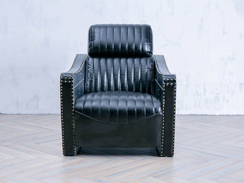 Black Aluminium Leather Sofa