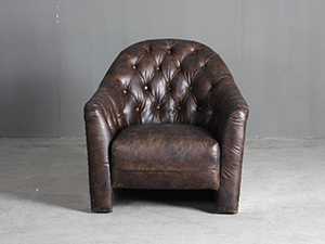 Vintage Brown Leather Sofa