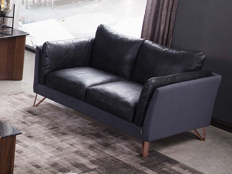 Luxury Metal Frame Leisure Living Room Leather Sofa