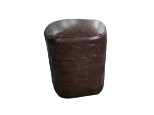 Antique European Style Leather Ottoman Bench Use In Living Room