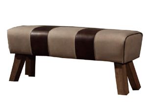 Canvas and Vintage Leather Hours Stool