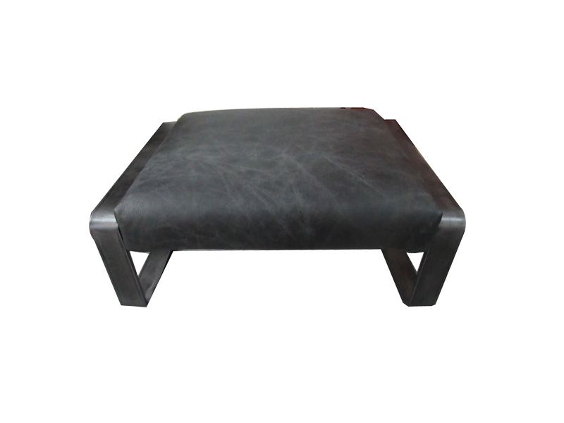 Black Square Leather Chair With Metal/Stainless Steel Frame Use In Living Room Office Balcony