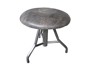 Grey Leather Bar Chair