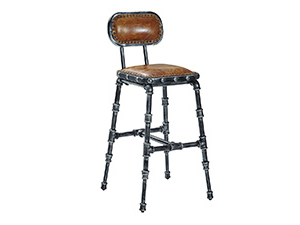 Vintage Metal Water Pipe Frame Bar Stool