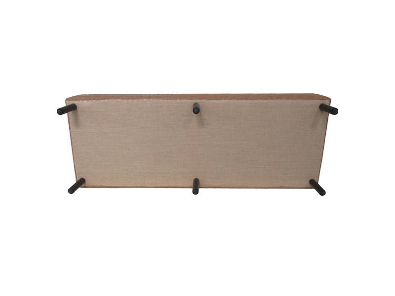 Antique European Style Brown Leather Bench Use In Bedroom Lobby