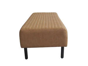 Antique European Style Brown Leather Bench Use In Bedroom Lobby