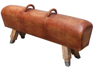 Antique Leather Pommel Horse Vintage Gym Bench