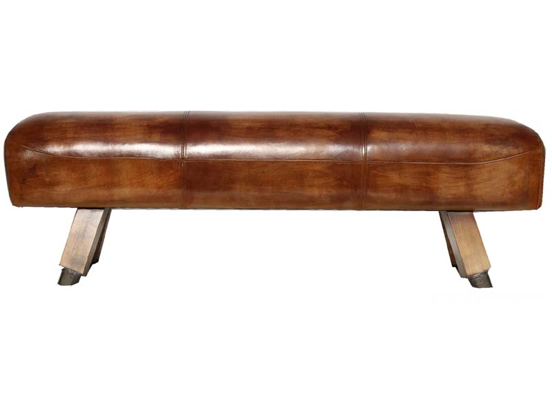 Antique Leather Pommel Horse Vintage Gym Bench