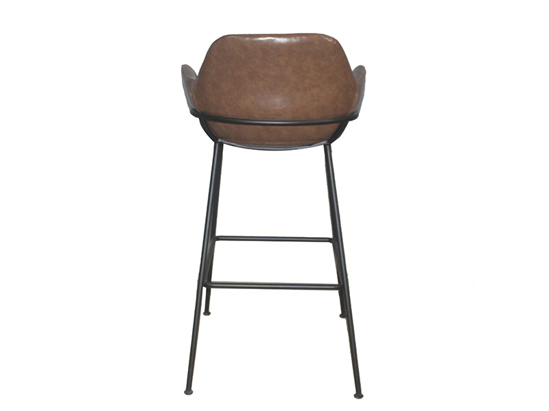 Antique Leather Rustic Industrial Bar Stool Chair