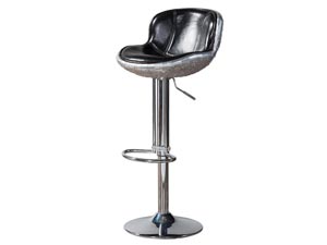 Aviator Black Vintage Leather Bar Stool