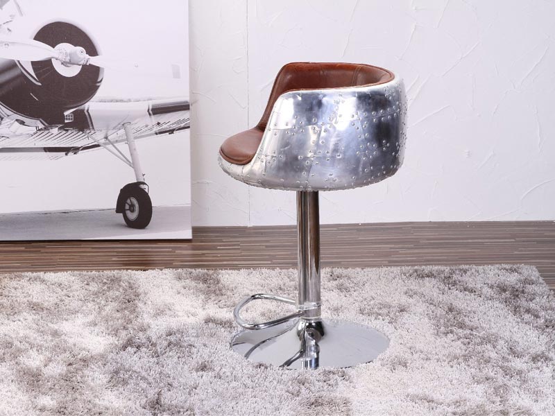 Aviator Vintage Leather Bar Chair