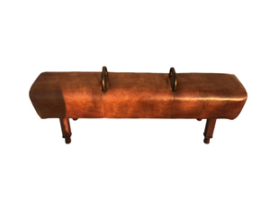 Brown Wood Vintage Leather Stool Use In Bedroom Leisure Area