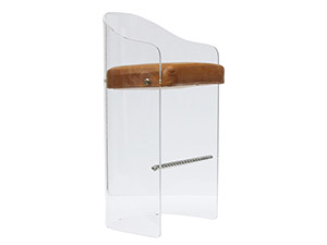 Vintage Tan Leather Seat Acrylic Bar Stool