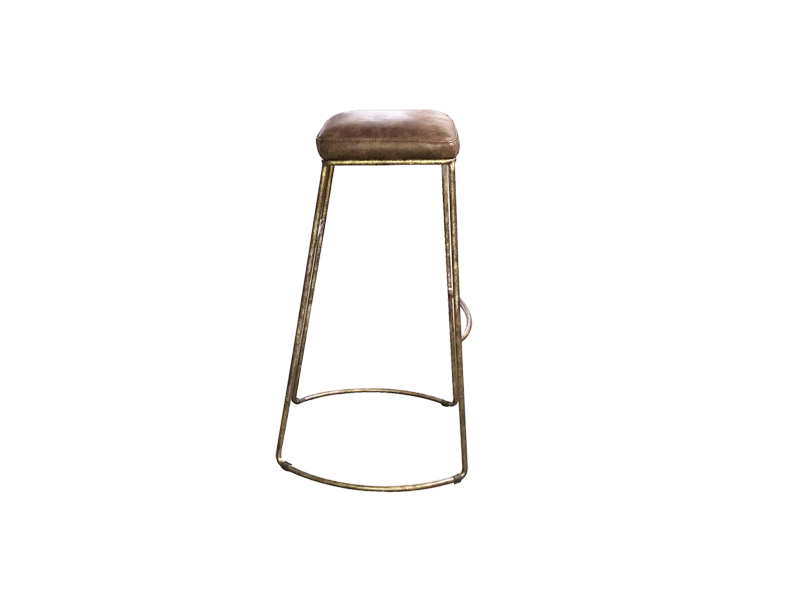 Bar Chair Metal Frame Genuine Leather Fancy Furniture