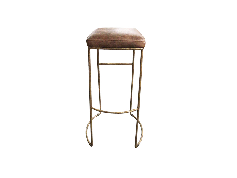 Bar Chair Metal Frame Genuine Leather Fancy Furniture