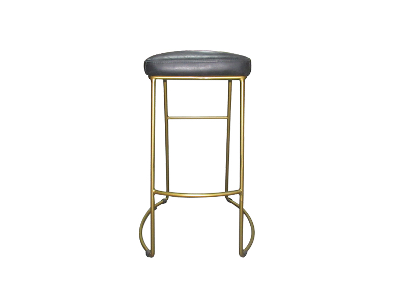 Bar Chair Metal Frame Genuine Leather Fancy Furniture