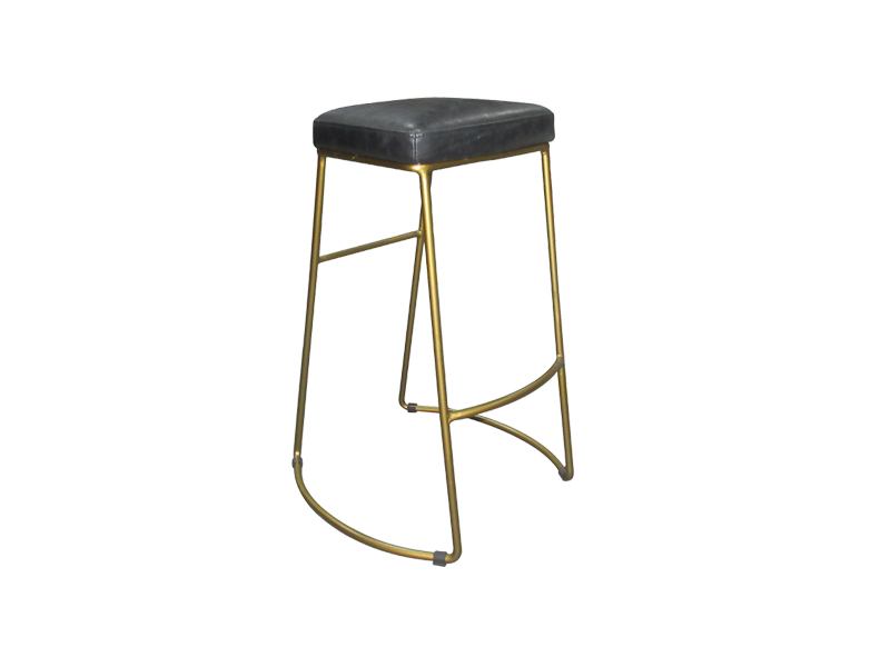 Bar Chair Metal Frame Genuine Leather Fancy Furniture