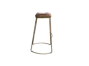 Bar Chair Metal Frame Genuine Leather Fancy Furniture
