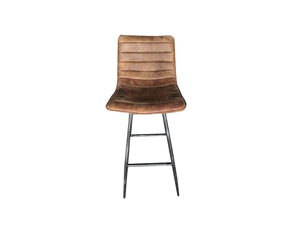 Barstools Metal Frame Bar Chairs With Vintage Brown Seat