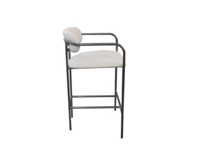 Metal Frame And White Genuine Leather/Fabric Seat Bar Chair Size Customized