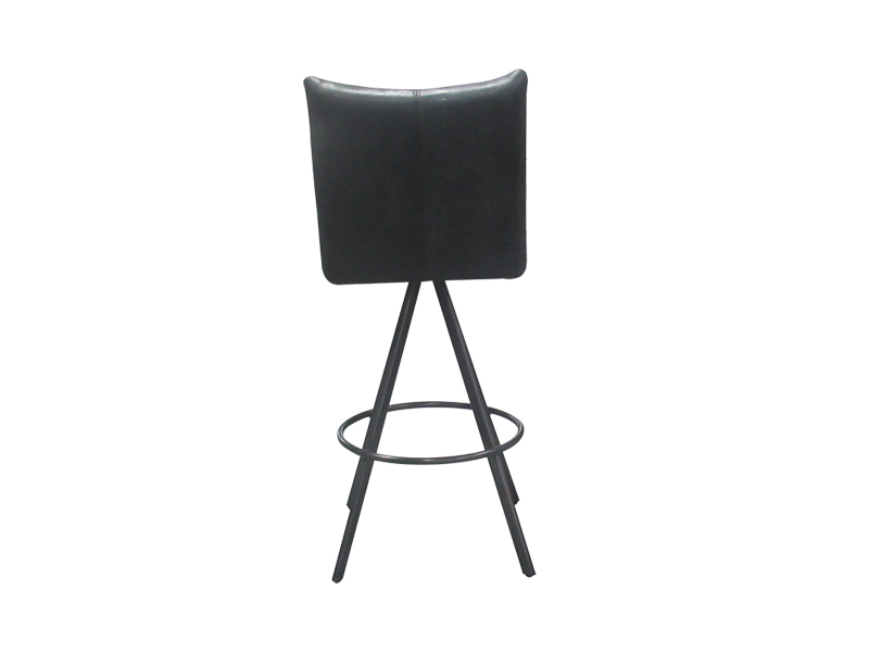 Metal Frame Genuine Leather/Fabric Seat Bar Chair