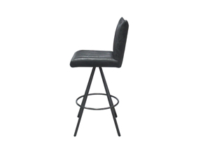 Metal Frame Genuine Leather/Fabric Seat Bar Chair