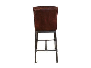 Metal Base Industrial Vintage Leather Bar Stool
