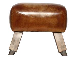 Rustic Style Vintage Leather Gym Leather Horse Stool